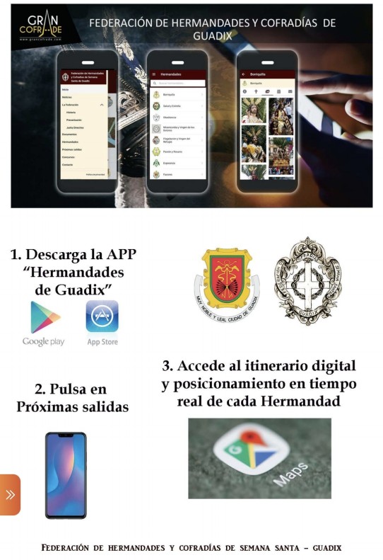 Descarga nuestra APP y consulta la posición de cada Hermandad o Cofradía en tiempo real - Semana Santa de Guadix 2022