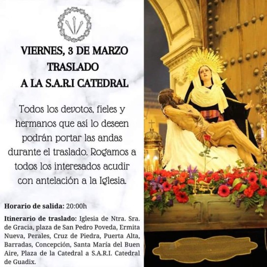 Traslado de de los Sagrados Titulares de la Hermandad del Descendimiento a la Catedral para el Viacrucis Oficial de Semana Santa 2023