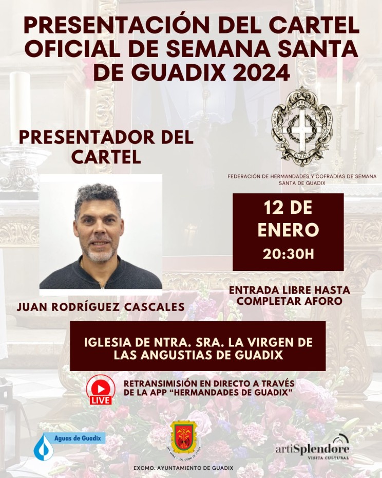 Presentación del cartel oficial de Semana Santa de Guadix 2024. Viernes 12 de enero a las 20:30h