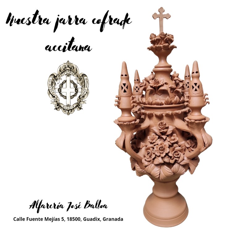 Nuestra jarra cofrade accitana, obra de d. José Balboa Ruiz, Alfarería José Balboa.