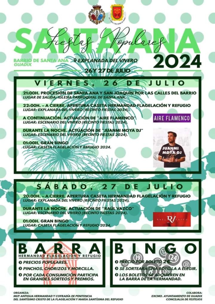 ¡PROGRAMA DE ACTIVIDADES DE LAS FIESTAS DE SANTA ANA 2024!