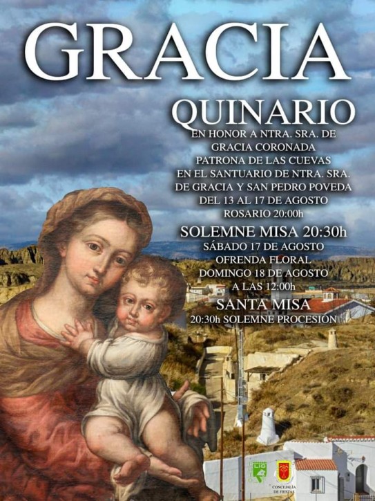 Celebración del Quinario en Honor a Nuestra Señora de Gracia Coronada en el Santuario de las Cuevas