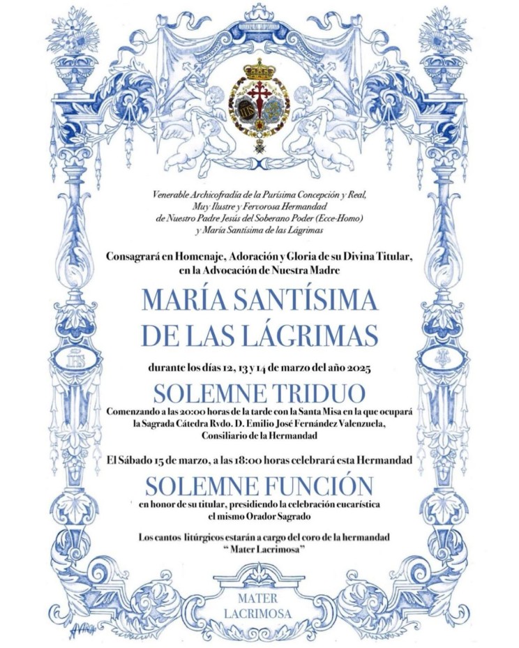 Solemne Triduo en honor a María Santísima de las Lágrimas